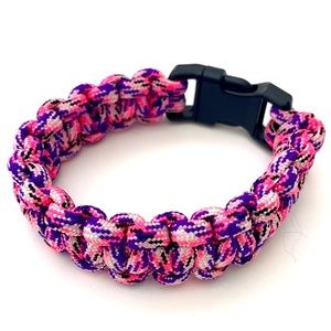 Pink and Purple Paracord 6.5” survival bracelet
